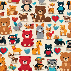 Obraz premium seamless pattern with animals