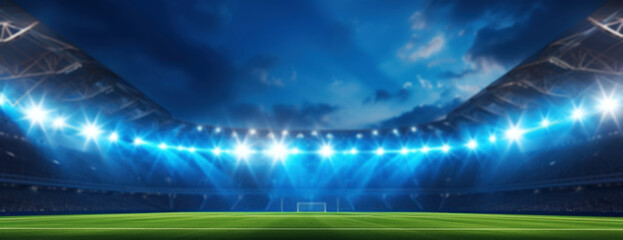 Bright Blue Sky Over Soccer Stadium