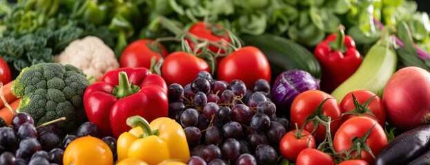 Close-Up of Assorted Fruits and Vegetables
