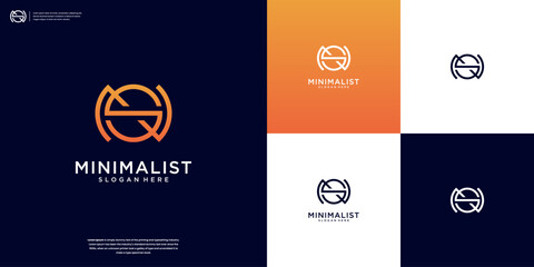 N and S or NS letter initial logo template vector, modern app, elegant branding design - obrazy, fototapety, plakaty