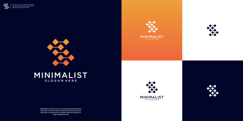S letter initial logo template vector, modern app, tech branding design