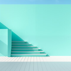 image of minimalist modern architecture in pastel colors - 728848591