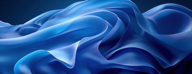Obraz premium Abstract Blue Background With Wavy Lines
