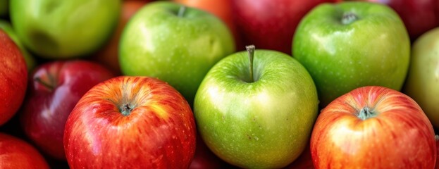 Pile of Red and Green Apples Together
