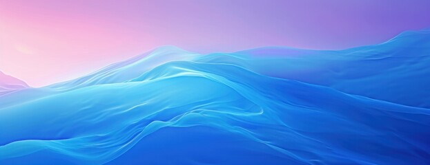 Obraz premium Mountain Painting With Pink Sky
