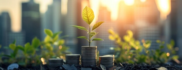 Plant Sprouting From Coins business finance investment