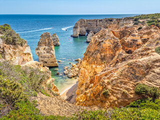 Marinha beach in Algarve, Portugal - 728850518