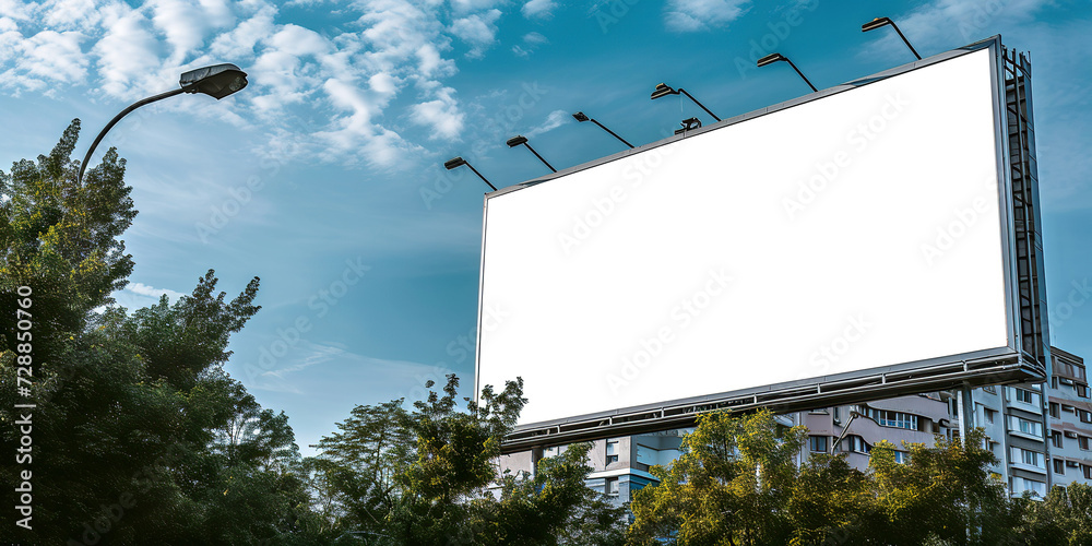 Wall mural blank advertising billboard. outdoor billboard