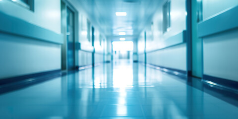 Blurred modern hospital corridor background