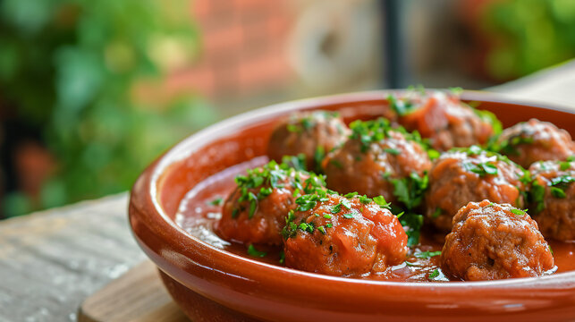 Albóndigas en Salsa - Spanish Meatballs in Tomato Sauce Snapshot Image