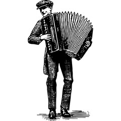 Man Playing Accordion 