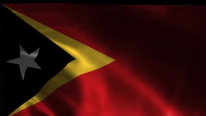 East Timor waving flag 4K animation video. The National flag of East Timor. East Timor Flag