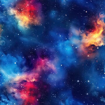 Cosmic nebula illustration featuring stunning cosmic clouds and vibrant hues © Shanoom