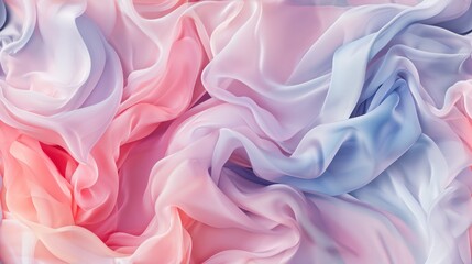 Obraz premium a close up view of a pink, blue, and white fabric with a very large amount of ruffled fabric on the bottom of the top of the image.