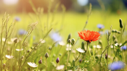 simple naturel wild flowers in the meadow
