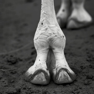 Detailed close-up of a camel's foot, showcasing the unique texture and structure. Perfect for travel brochures, cultural articles, and educational materials on desert ecosystems.