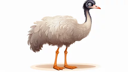 Fotobehang Beautiful ostrich cartoon vector illustration car. © Insight