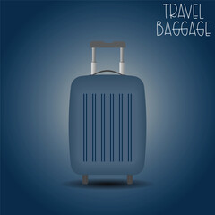 time to Travel Banner with blue travel baggage 