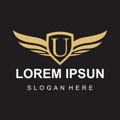 Vector wing logo on letter
