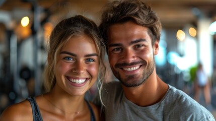 Bright-Eyed Couple at the Gym