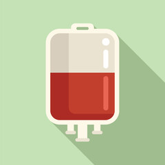 Veterinary blood package icon flat vector. Animal service. Domestic sick