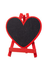 empty heartshaped blackboard isolated on white for valentines day messages