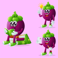 Obraz premium Cute mangosteen characters being clever