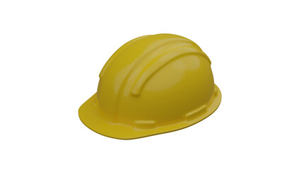 Yellow safety builder helmet isolated on transparent and white background. Industry concept. 3D render