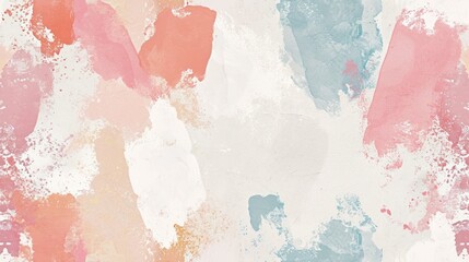 Fototapeta premium a pink, blue, and white wall with paint splattered on it and a red and blue brush stroke on the right side of the wall and the left side of the wall.