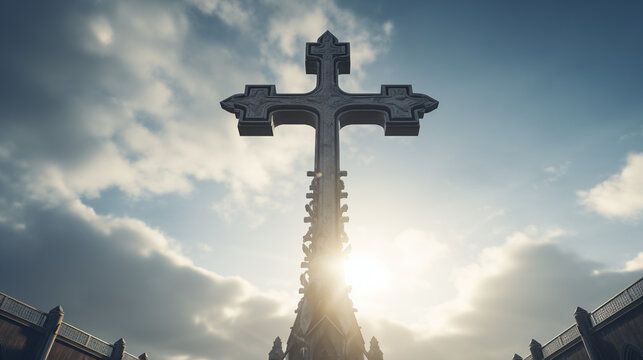Beautiful picture of a cross symbolizing religion and faith