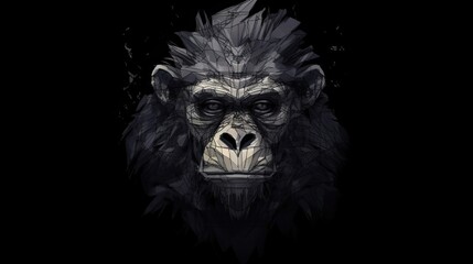 abstract gorilla t shirt design - obrazy, fototapety, plakaty