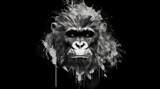 abstract gorilla t shirt design