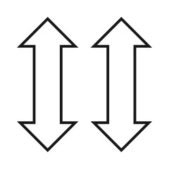 Hollow Vertical Double Arrows Shape Icon