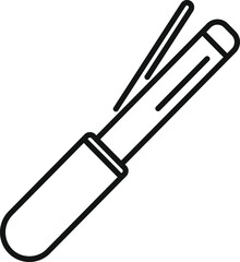 Fashion hair straighter icon outline vector. Female beauty. Shampoo person