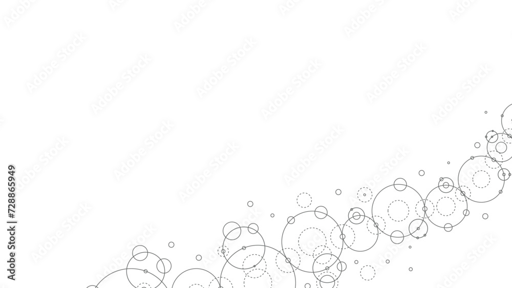 Poster Technology abstract background. Abstract geometric background. Connected circles. Network of circles.