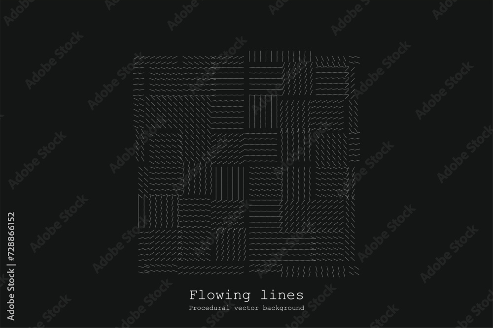 Poster abstract line matrix pattern. noise flow dynamic.