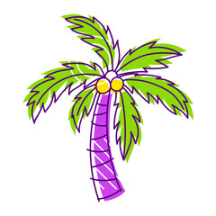 Illustration of palm. Vacation or journey item.