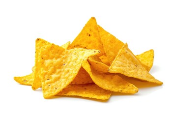 Fototapeta premium Isolated yellow tortilla chips on white background