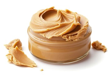 peanut butter on white background