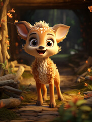 happy cute funny perfect beautiful playful joyful adorable pretty animated reindeer fawn stag, nature animated, wildlife zoo animals antlers cornucopias.