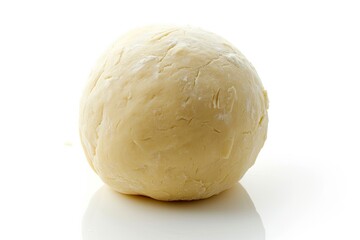 Fototapeta na wymiar Single raw dough ball on white background