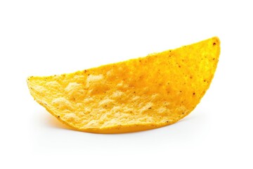 Single corn tortilla chip isolated on white background various angles