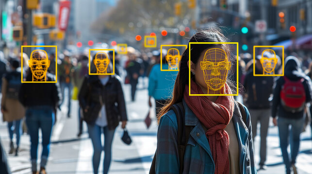 A facial recognition kiosk set up at outdoor venue for secure access