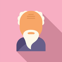 Old man beard icon flat vector. Fashion portrait. Facial mouth