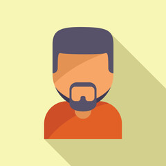 Beard mustache icon flat vector. Head fashion. Short model hand