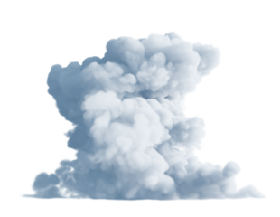 White cloud isolated on transparent background. 3D render.
