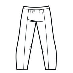 Casual trousers with elastic outline for coloring on a white background