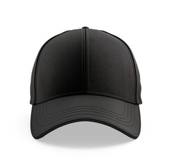 Black baseball cap with shadow isolated on white transparent background. Mockup baseball cap	