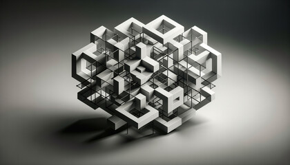 Geometric Transformations: Minimalist design symbolizing the transformative power of technology.