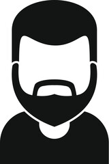 Male portrait style icon simple vector. Model mouth facial. Smile style